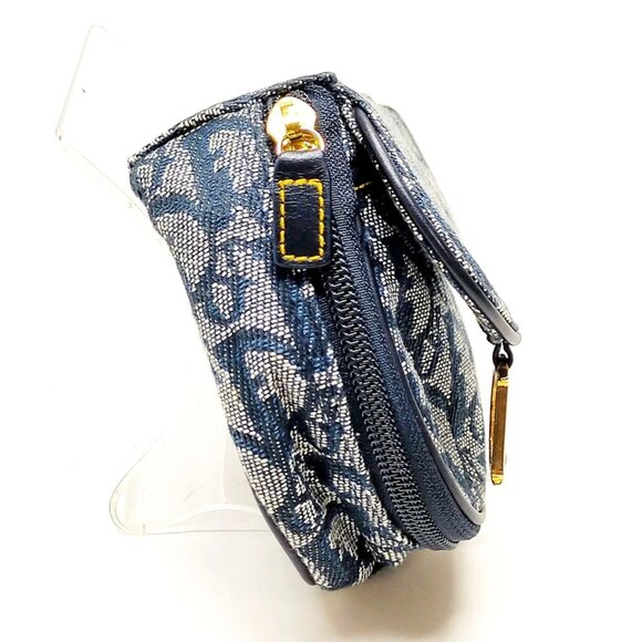 Christian Dior Cosmetic Pouch Navy Blue Canvas 450-061225 - Picture 4 of 14